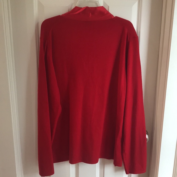 J Peterman Deep Red Satin Bow Sweater XXL - Picture 4 of 6